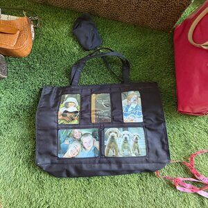 Customizable 5-Pocket Photo Tote Bag - Black